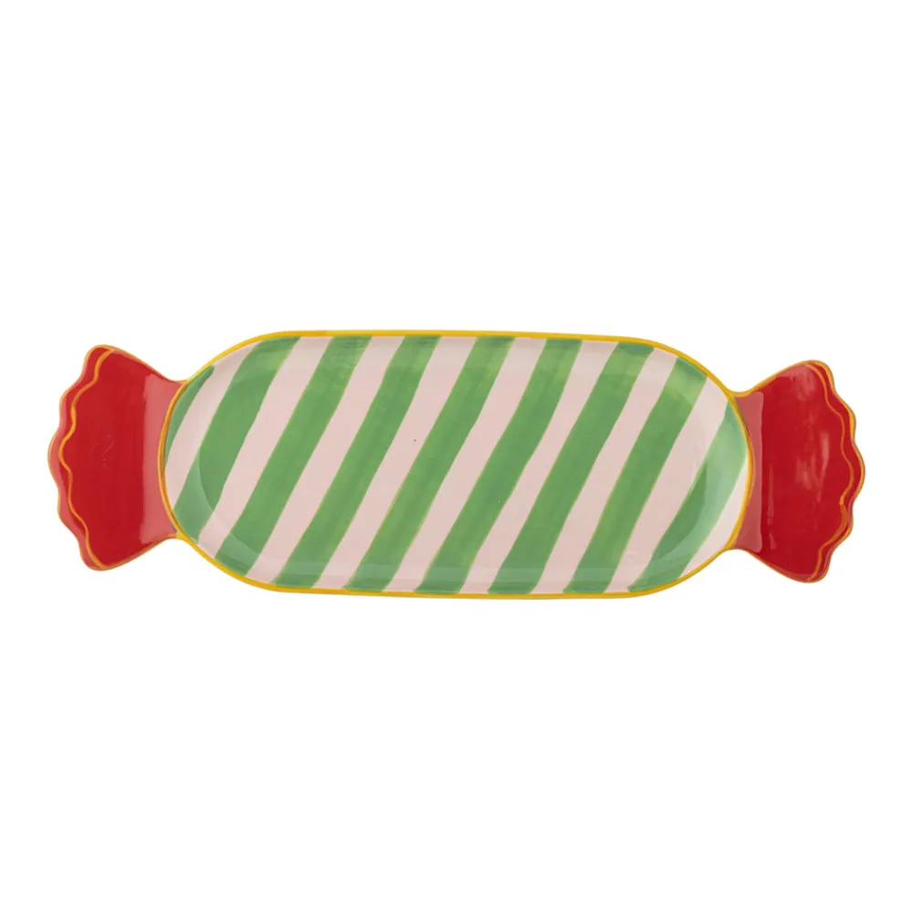 Bloomingville Caramella Servierplatte Grün aus Steingut