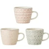 Bloomingville Cécile Tasse groß, Rose, Steingut 3er-Set