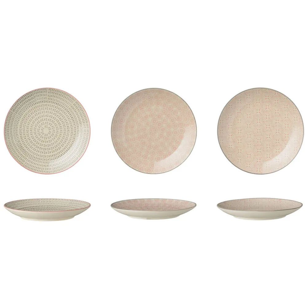 Bloomingville Cécile Teller klein, Rose, Steingut 3er-Ser