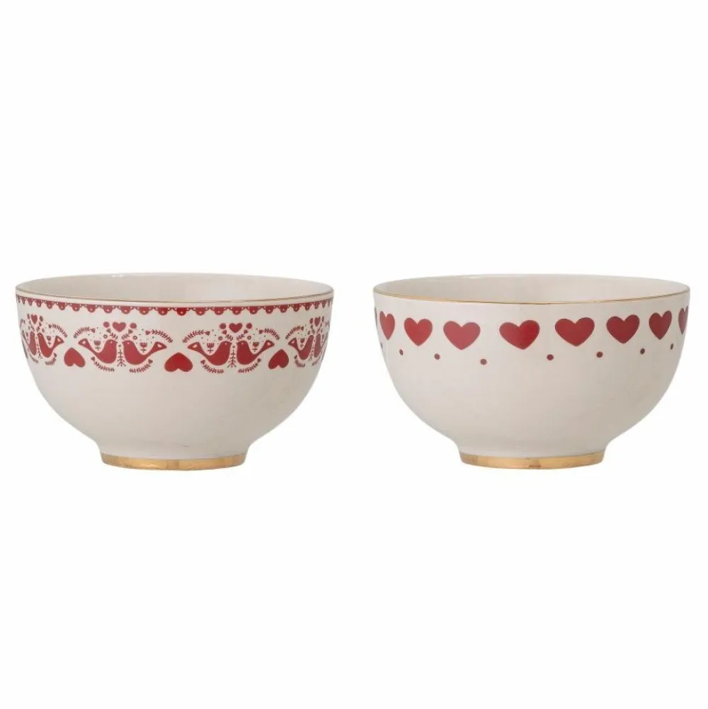 Bloomingville 2er Set Schüssel Jolly mit Muster