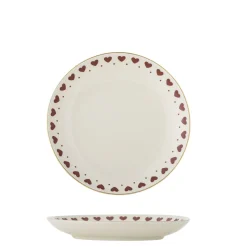 Bloomingville Jolly Teller, Rote Herzen, Steingut