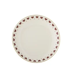 Bloomingville Jolly Teller, Rote Herzen, Steingut