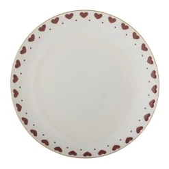 Bloomingville Jolly Teller, Rote Herzen, Steingut