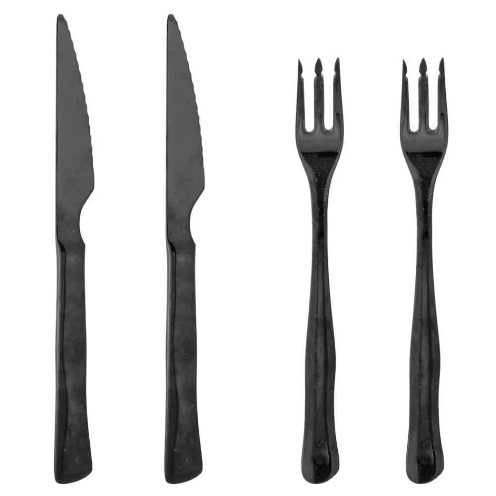 Bloomingville Ollin Steakbesteck, Schwarz, Edelstahl