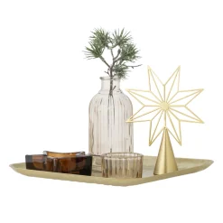 Bloomingville Sanga Tablett mit Teelichthaltern, Weihnachten, quadratisch