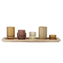 Bloomingville Tablett mit Kerzengläsern Sanga