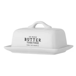 Bloomingville Wendy Butterdose, Weiß, Steingut