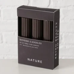 Boltze Dicke Stabkerzen Riffly Ø 3,5 cm, 3er Set