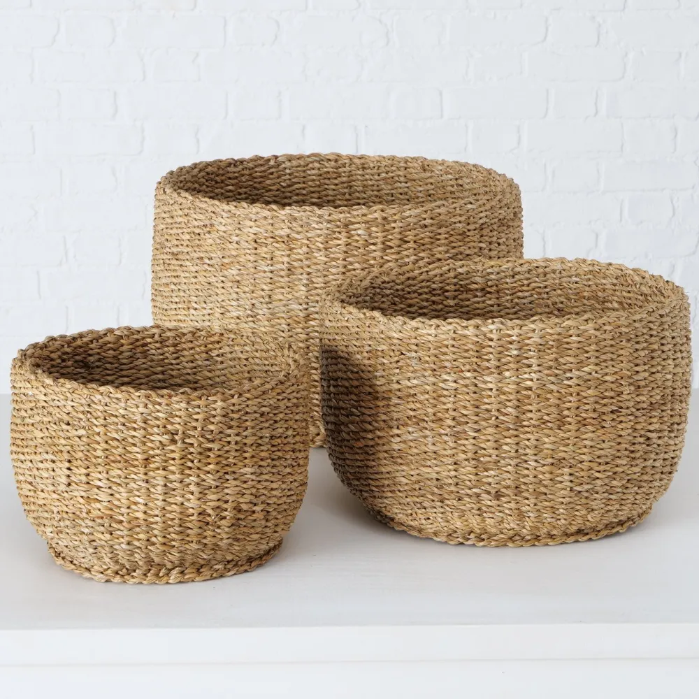 Boltze 3er Set Korb Sophy aus Seegras
