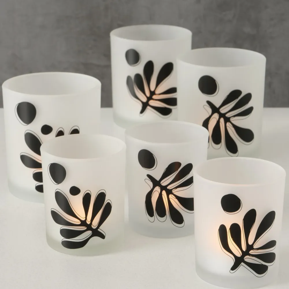 Boltze 2er Set Teelichtglas Matty