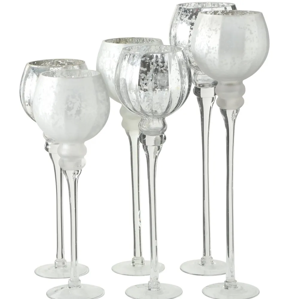 Boltze 3er Set Windlicht Manou silber