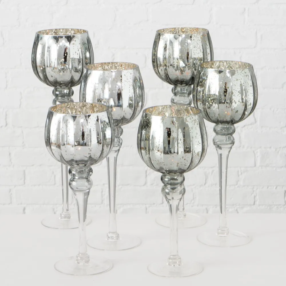 Boltze 3er Set Windlicht Manou silber