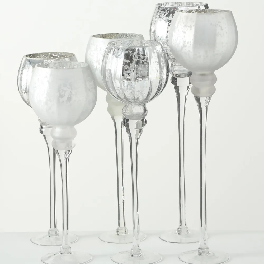 Boltze 3er Set Windlicht Manou silber