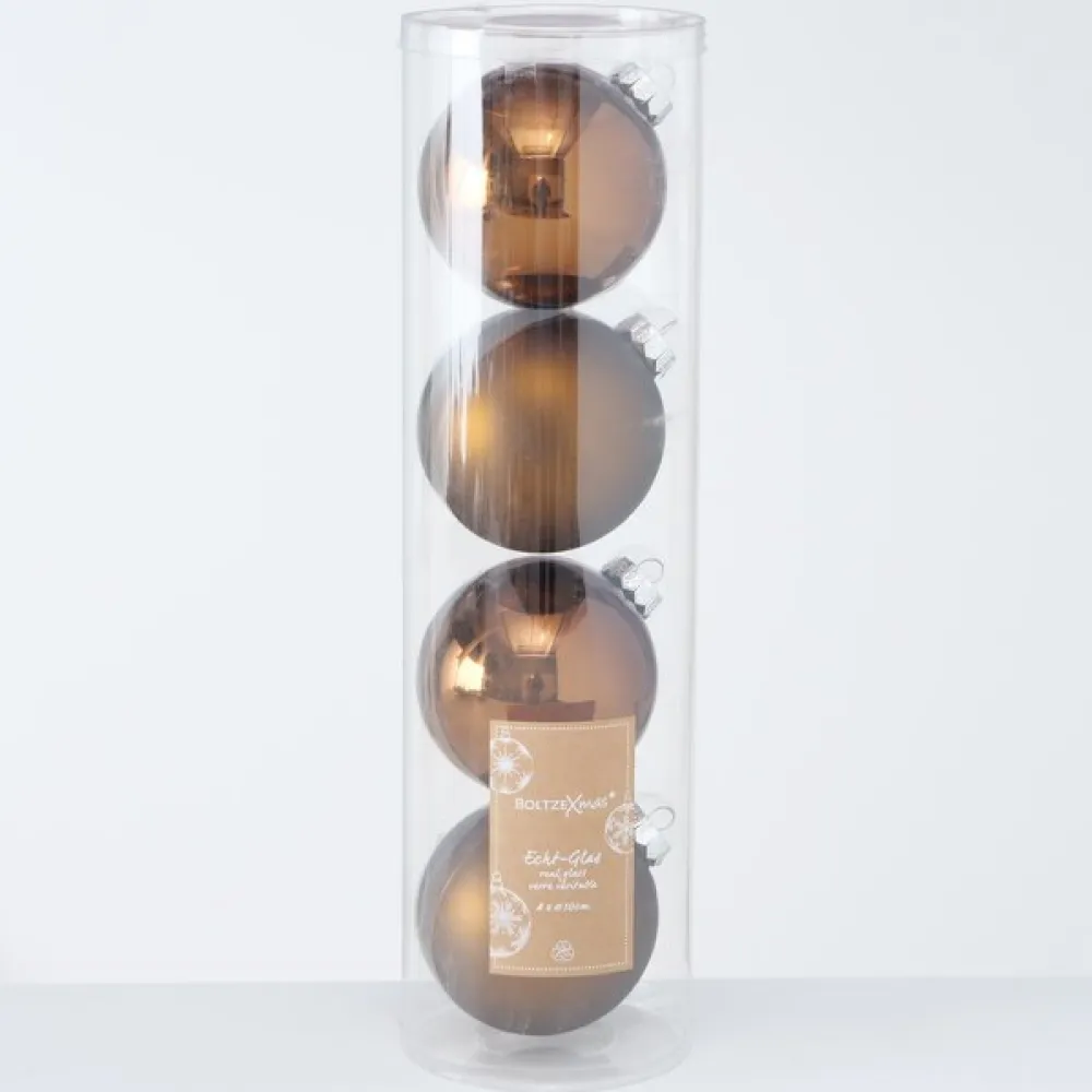 Boltze Große Weihnachtskugeln Ø 10 cm, 4 tlg