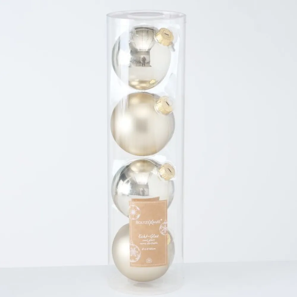 Boltze Große Weihnachtskugeln Ø 10 cm, 4 tlg
