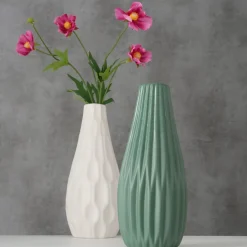 Boltze Hohe Vase Lenja 2er grün