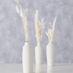 Boltze Vase Bianca mit Samtgras 3er