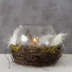 Boltze Windlicht Emil mit Federn