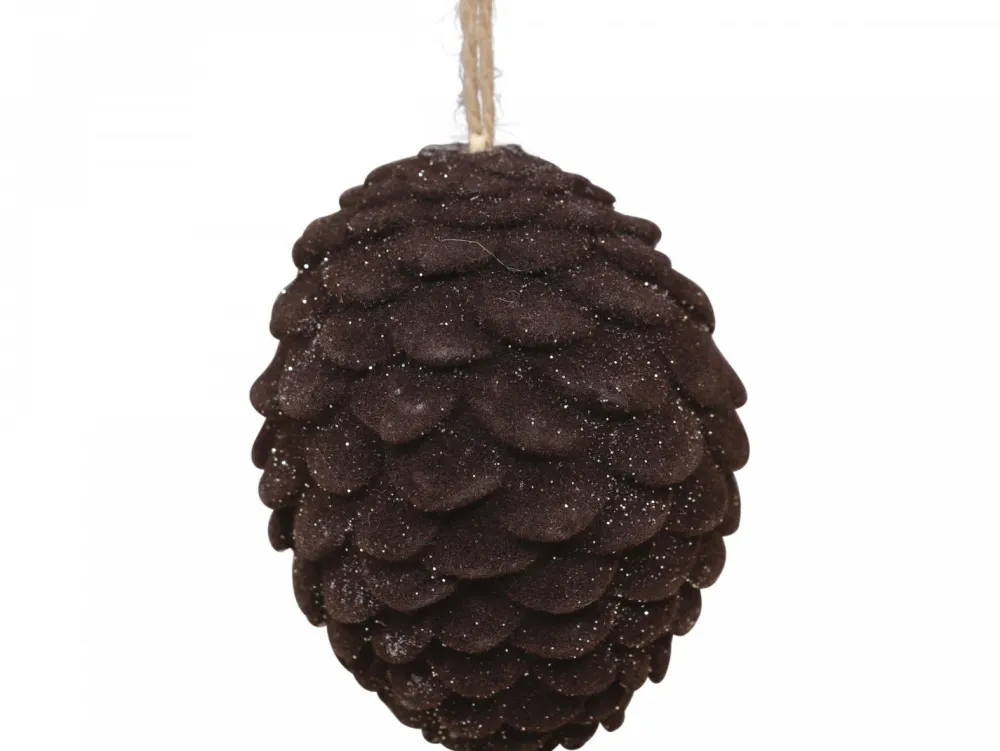 Chic Antique Baumschmuck Tannenzapfen Velours