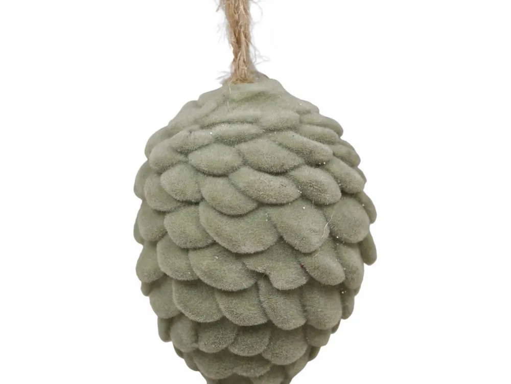 Chic Antique Baumschmuck Tannenzapfen Velours