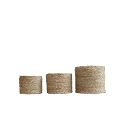 Chic Antique 3er Set Korb geflochten mit Kunststoffbeschichtung Innen