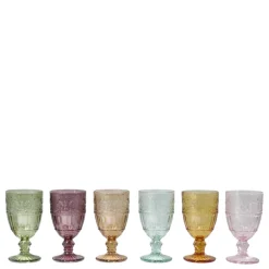 Chic Antique Farbige Weingläser Saint-Émilion mit Muster 6er