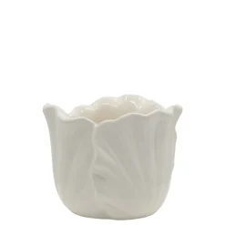 Chic Antique Fayence Blumentopf mit Blätter