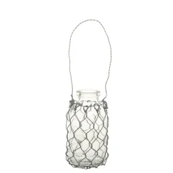 Chic Antique Fil de fer Windlicht aus Glas