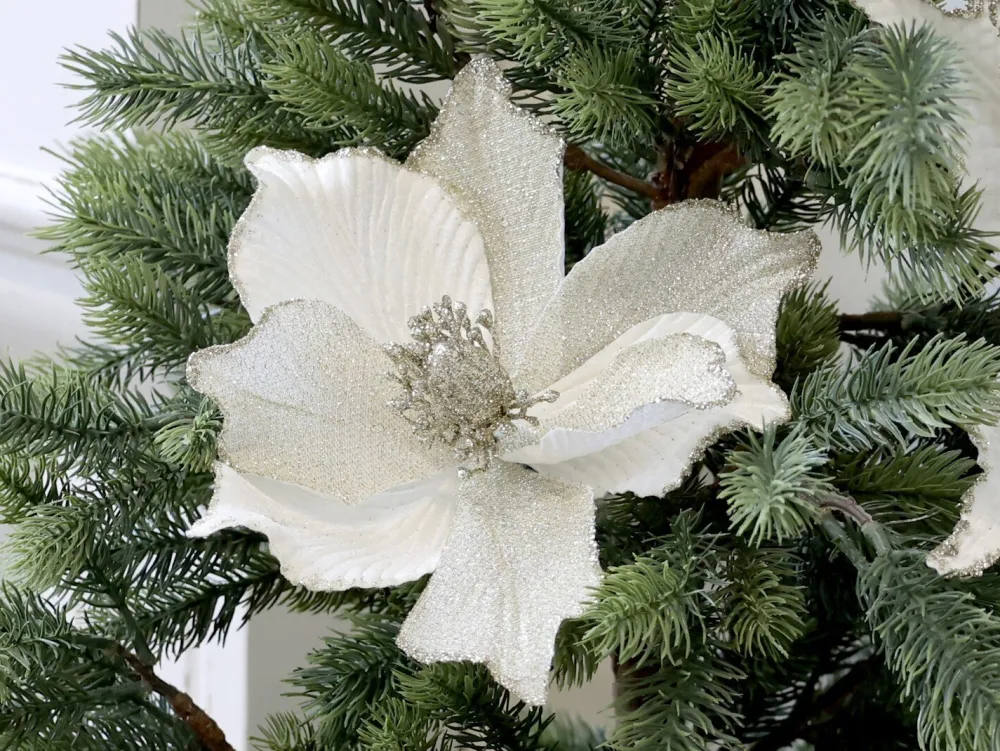 Chic Antique Fleur Blume mit Clips, Tannenbaumschmuck