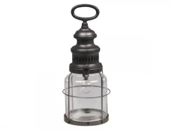 Chic Antique Französische Stalllaterne mit Timer inklusive Glühbirne