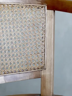 Chic Antique Französischer Bürostuhl mit Geflechtsitz