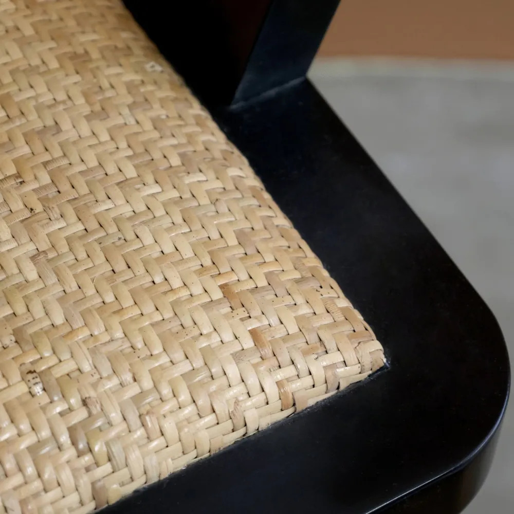 Chic Antique Französischer Bürostuhl mit Geflechtsitz