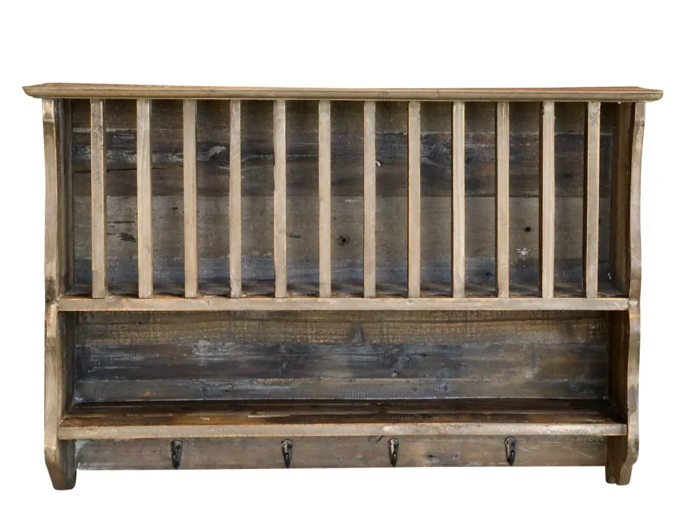 Chic Antique Geschirrregal Haken in Recyclingholz