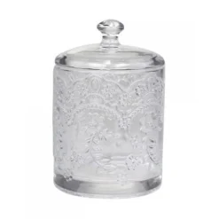 Chic Antique Glas Behälter mit Muster und Deckel