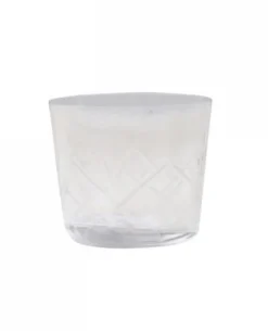 Chic Antique Glas Teelichthalter mit Schliff