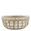 Chic Antique Glasschüssel mit Flechtkorb
