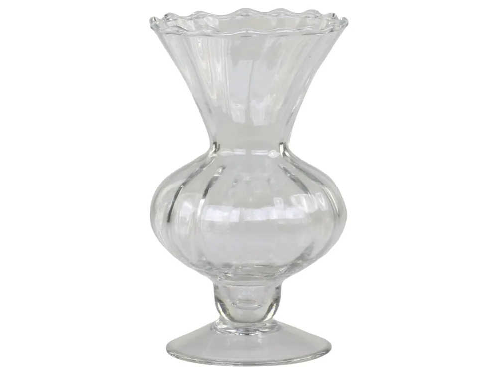 Chic Antique Glasvase auf Fuß