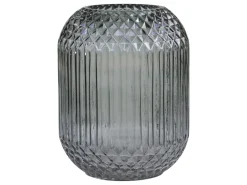 Chic Antique Glasvase kariert mit Rillen