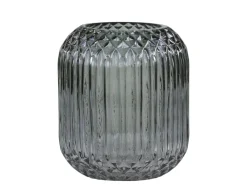 Chic Antique Glasvase kariert mit Rillen