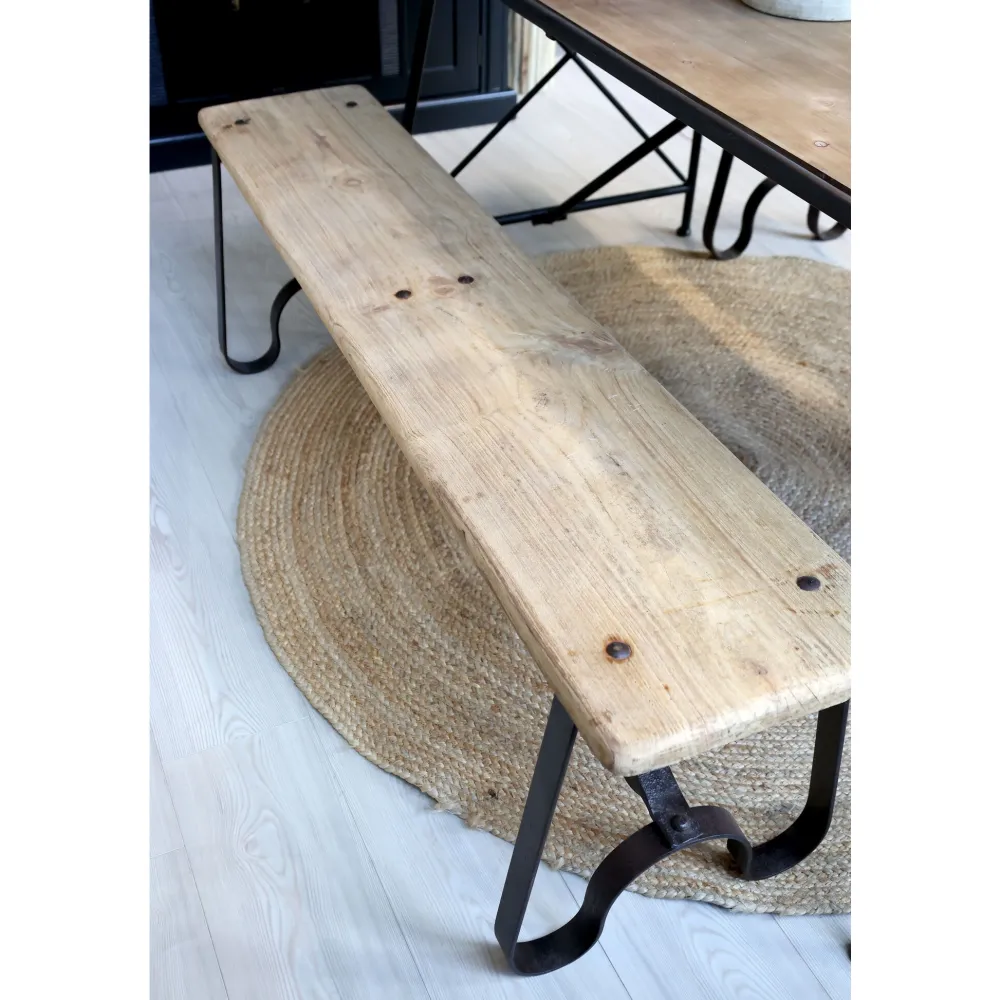 Chic Antique Grimaud Sitzbank mit Beinen aus Eisen