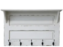 Chic Antique Hakenleiste mit Regal und 5 Haken