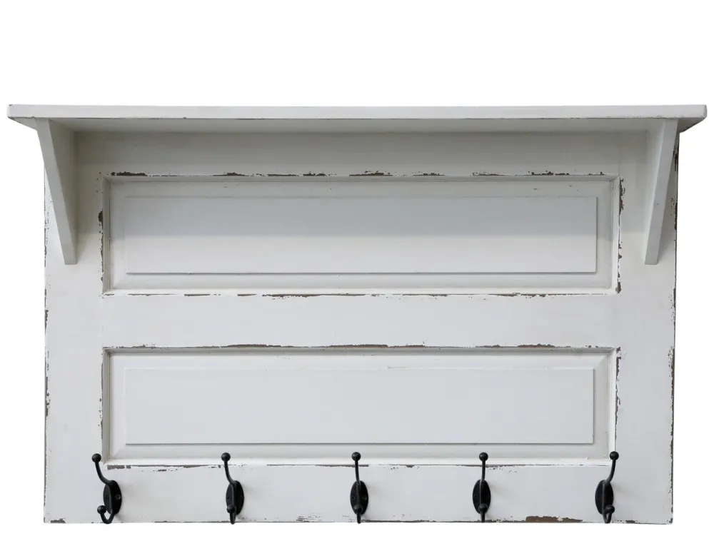 Chic Antique Hakenleiste mit Regal und 5 Haken