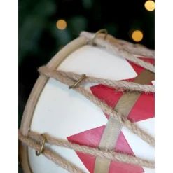 Chic Antique Handgemachte Vintage Trommel mit Leder