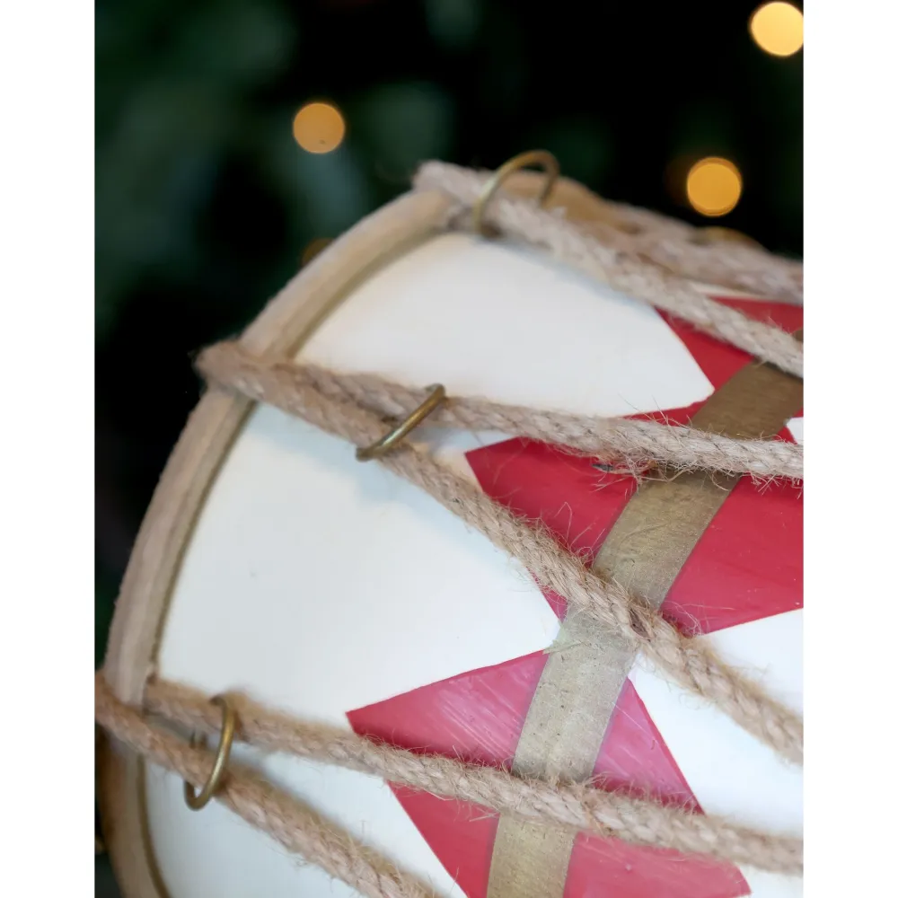 Chic Antique Handgemachte Vintage Trommel mit Leder