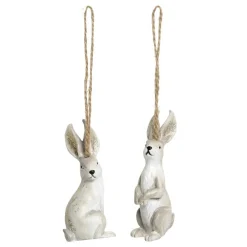 Chic Antique Kaninchen mit Blumen zum Aufhängen