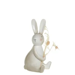 Chic Antique Kaninchen mit Blumen sitzend