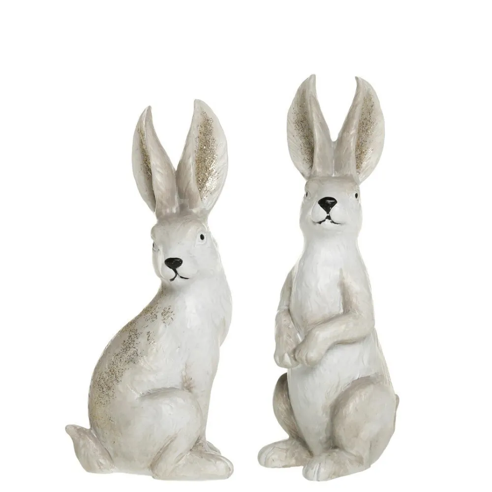 Chic Antique Kaninchen mit Glitzer im Set