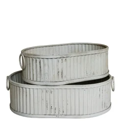 Chic Antique Kasten mit Rillen und Griffen im Set