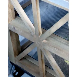 Chic Antique Kücheninsel auf Rädern mit Zinktop und Regalen