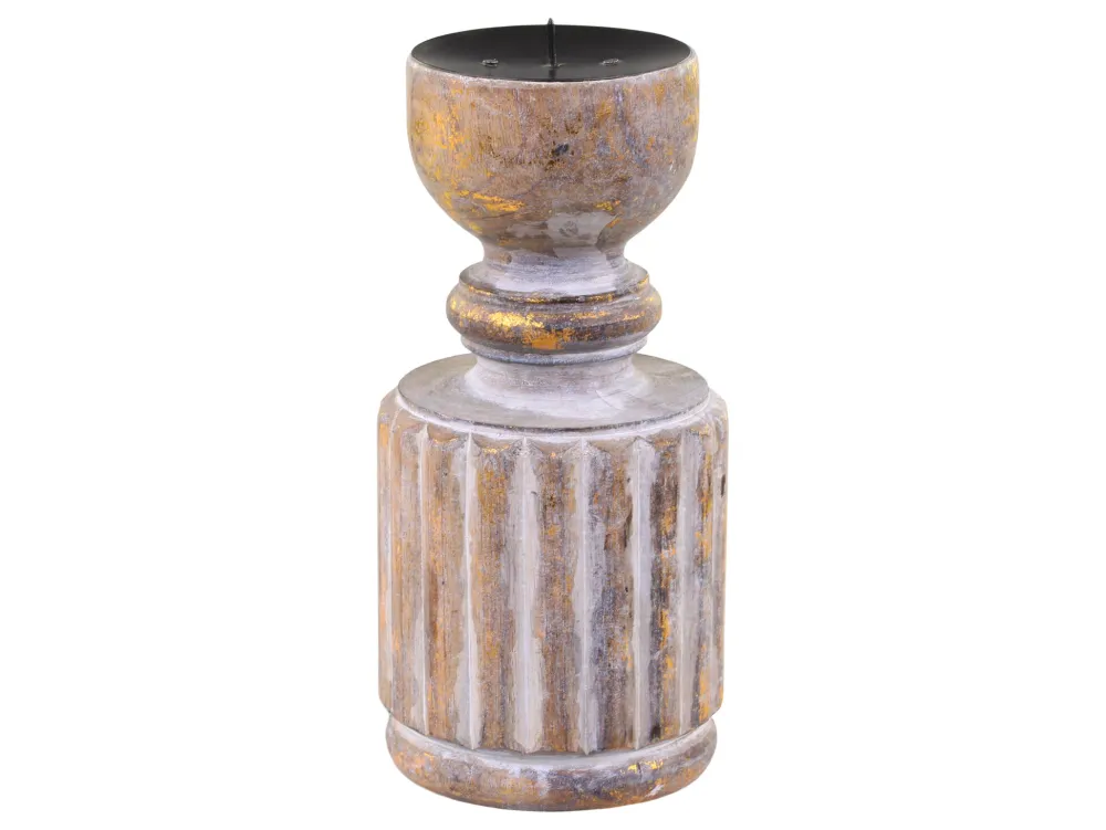 Chic Antique Kerzenhalter aus Mangoholz mit Spieß